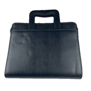 Samsill Zipper Binder Letter Retractable Handles 2 Exterior Pockets Black 15670‎